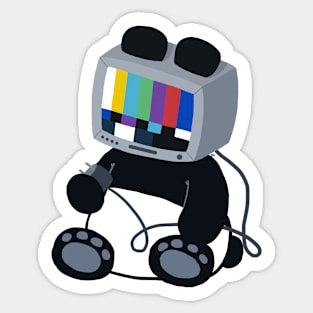 TV Head Panda by Yuuki G Sticker